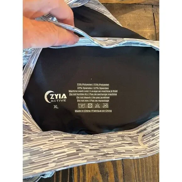 Zyia Active Sports Bra Women XL Gray Lounge Athleisure Supportive Running Hiking - Picture 3 of 7
